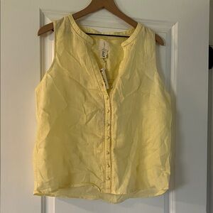 Joie Pale Yellow Sleeveless Button-Front Camisole